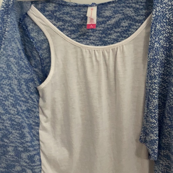 Connected Tank Top and Cardigan with Hoodie Combo - Picture 2 of 5